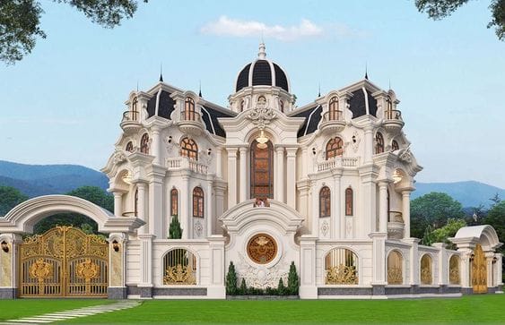 Các mẫu biệt thự cổ điển Pháp thường sử dụng tone màu trung tính trang nhã sang trọng