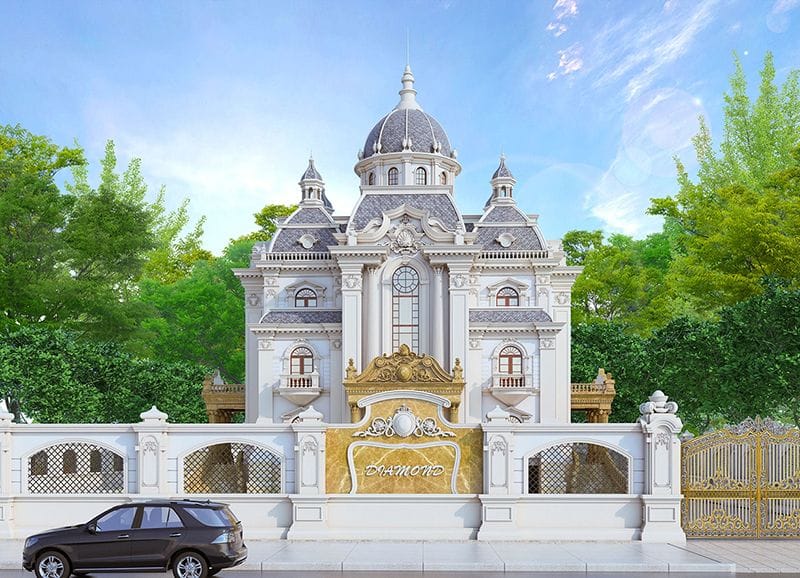 Hình ảnh thi công thực tế biệt thự cổ điển Pháp tại Nghệ An