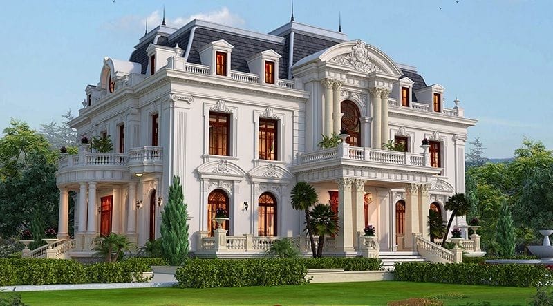 Mẫu biệt thự Pháp cổ sở hữu sân vườn đẹp đẳng cấp