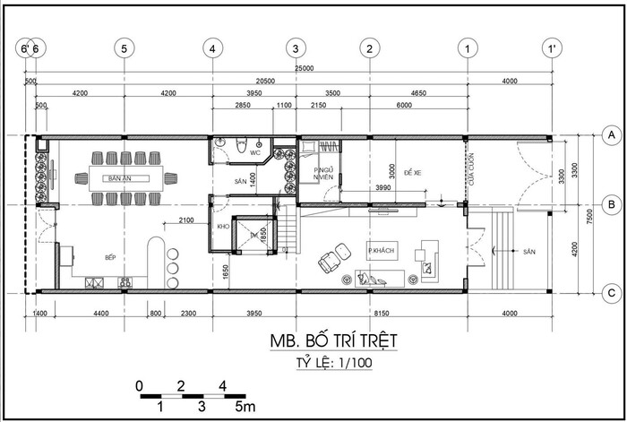 Mẫu nhà phố 4 tầng có thang máy