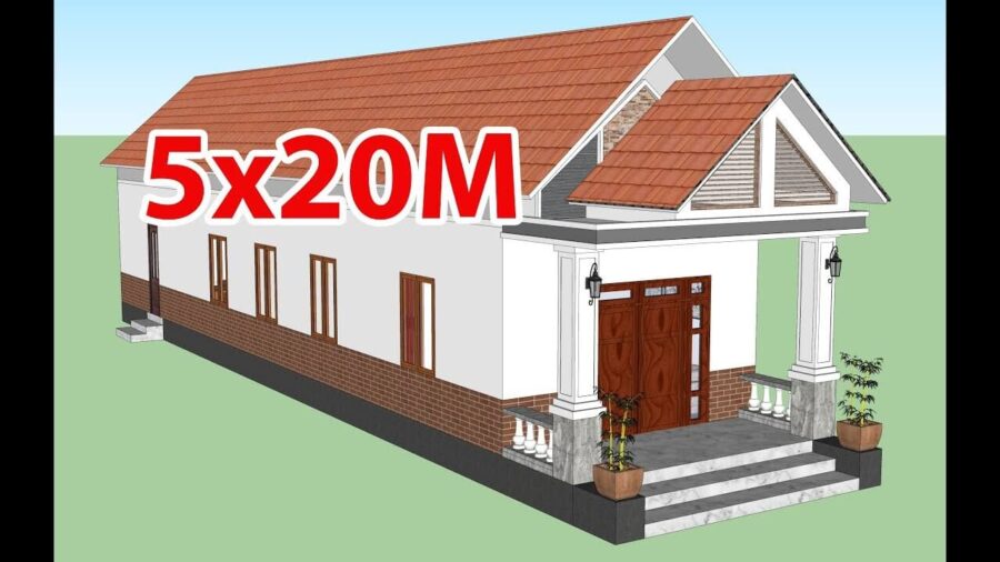 Mẫu nhà cấp 4 mái thái 5x20m 2