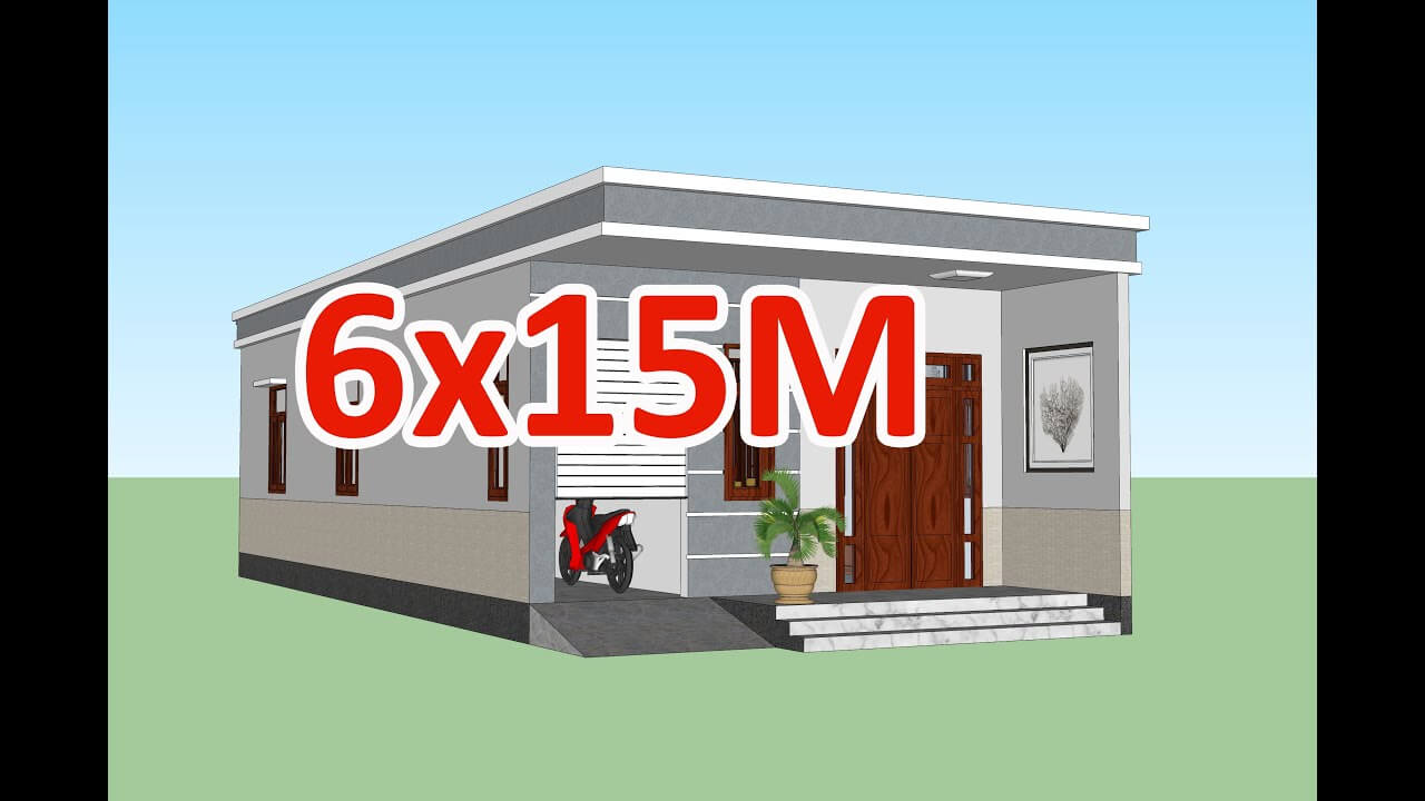 Mẫu nhà đẹp cấp 4 mái thái 6x15m 2