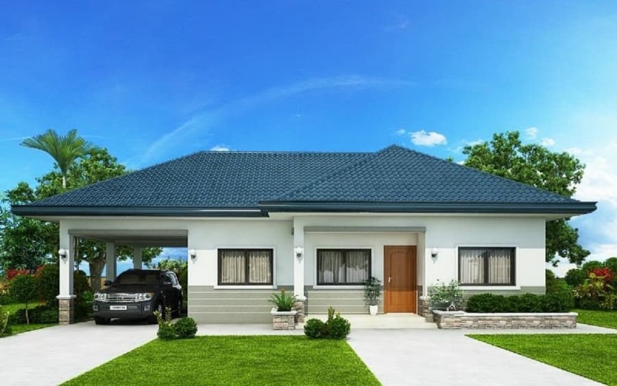 Nhà cấp 4 đẹp mái thái 120m2 có sân vườn rộng rãi. 