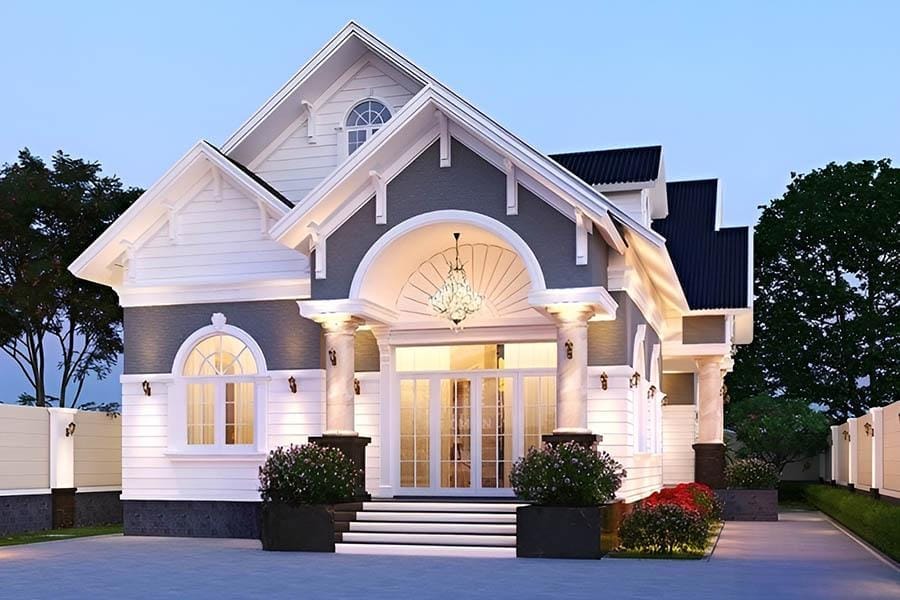 Thiết kế nhà phố 1 tầng mái Thái