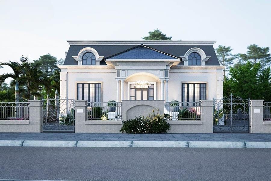 Thiết kế nhà phố 1 tầng tân cổ điển